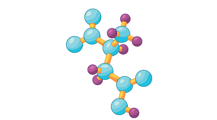 A diagram of a molecule.