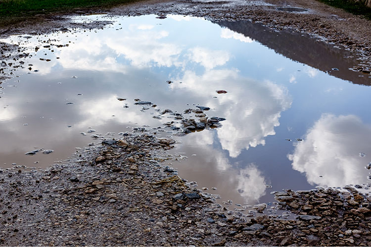 Large puddle of water